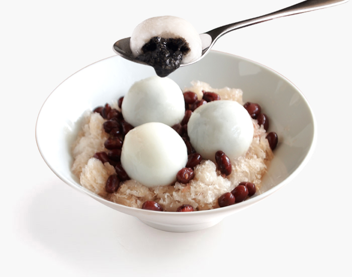 ごま団子と小豆氷